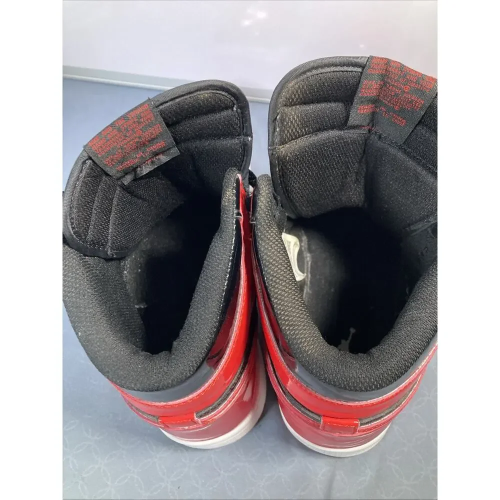 Nike Air Jordan 1 Retro OG High Patent Leather Bred Sneakers Size 9.5
